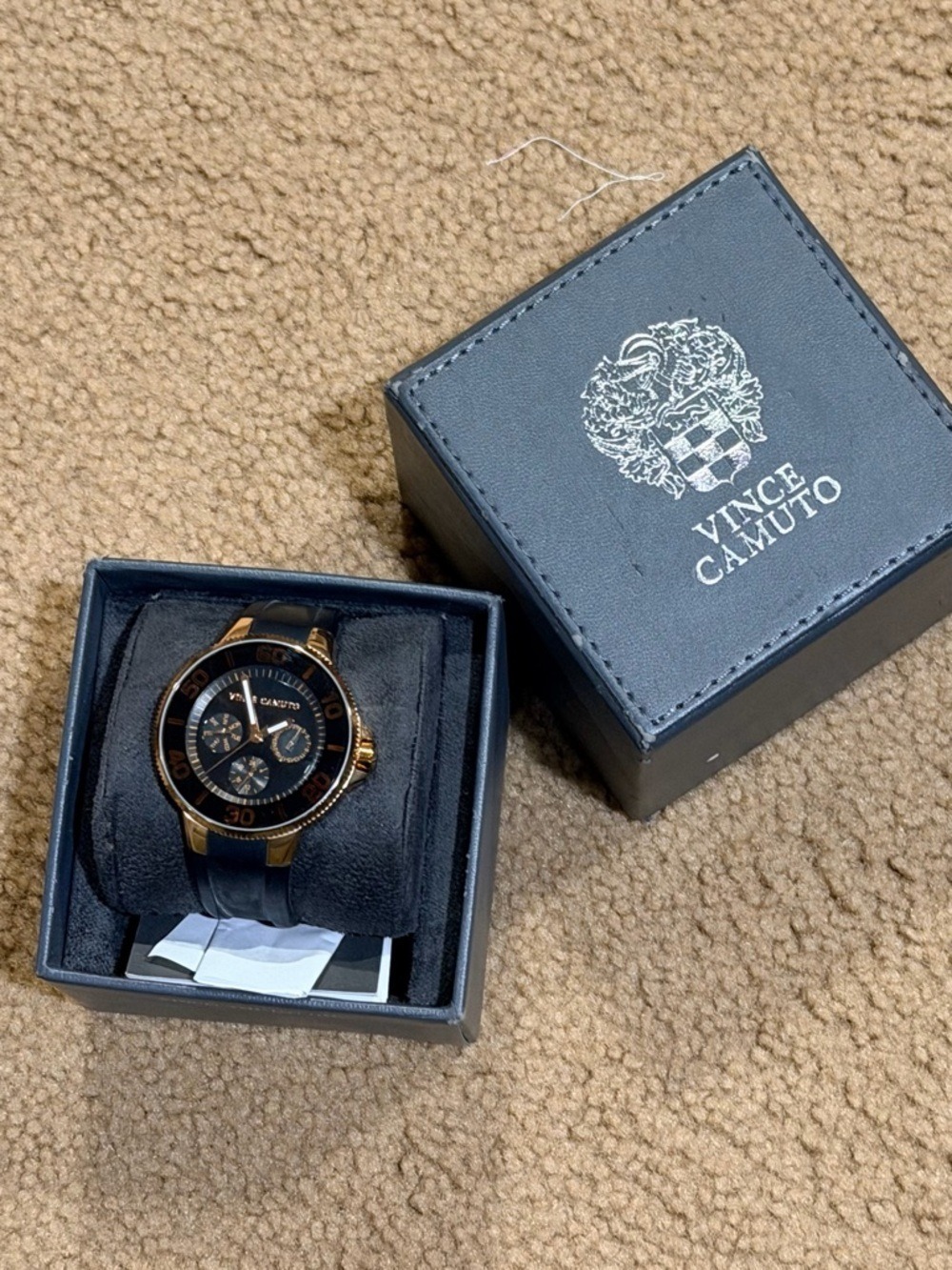Vince Camuto Gold Black Chronograph Watch